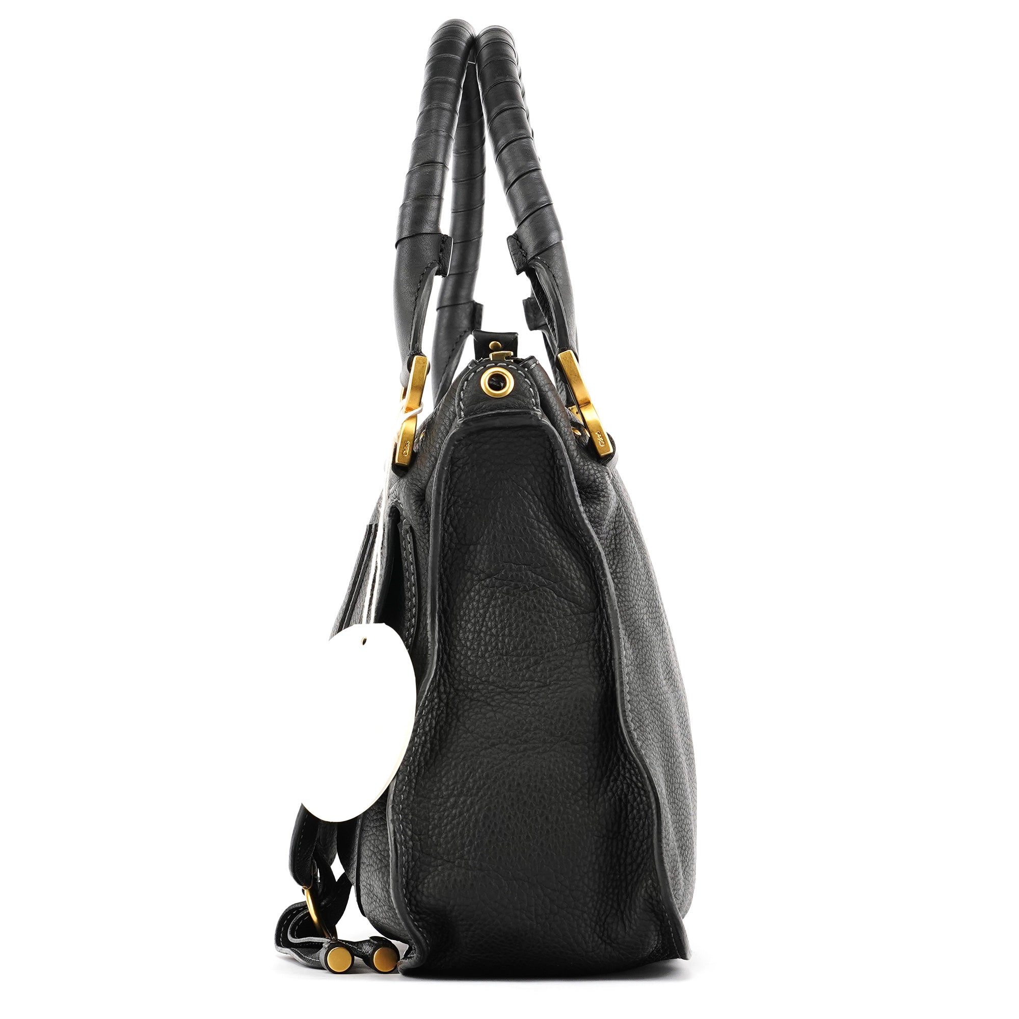 Black Leather Marcie Shoulder Bag