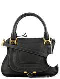 Black Leather Marcie Shoulder Bag