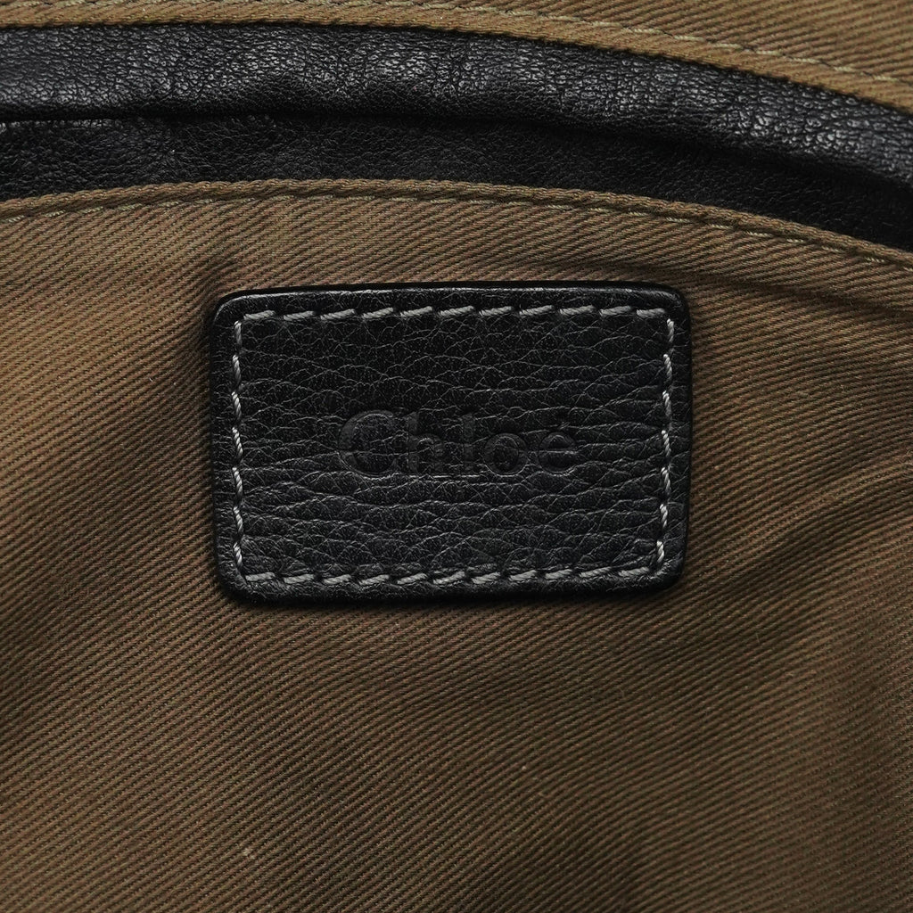 Black Leather Marcie Shoulder Bag