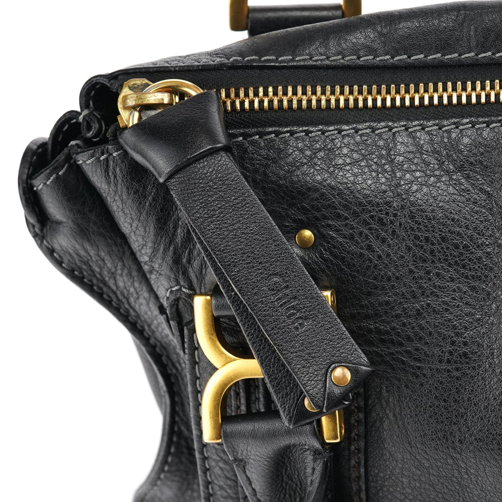Black Leather Marcie Shoulder Bag