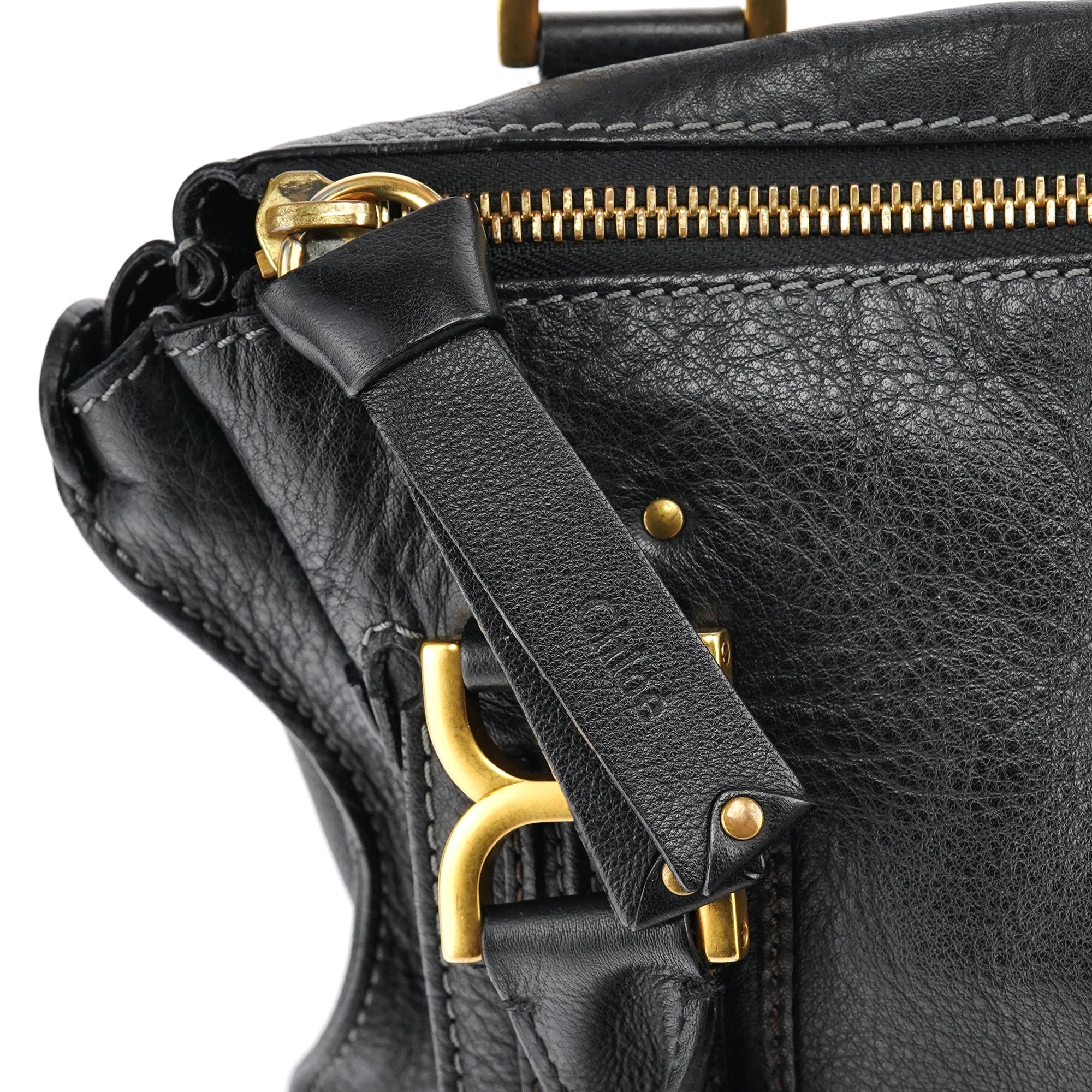 Black Leather Marcie Shoulder Bag