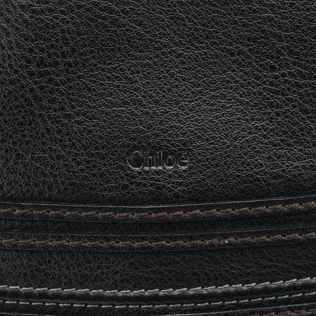 Black Leather Marcie Shoulder Bag