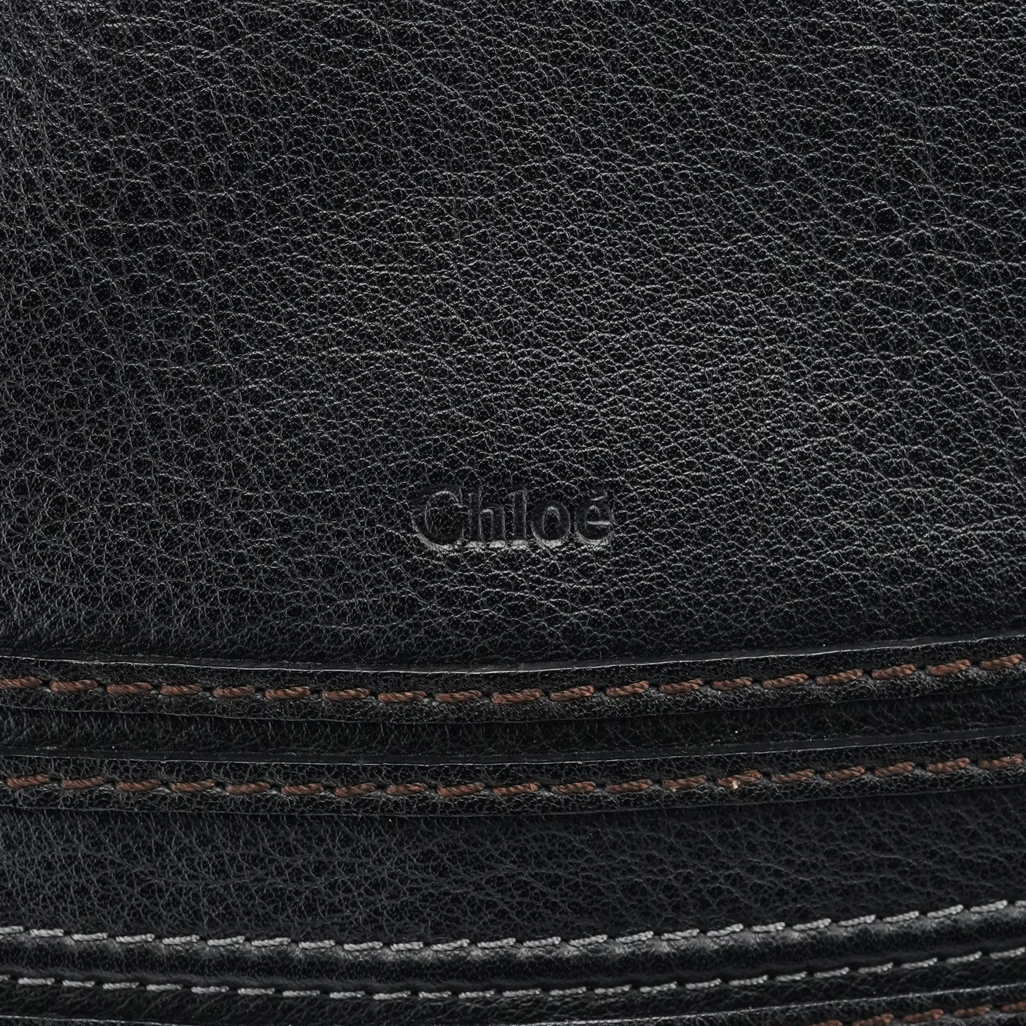 Black Leather Marcie Shoulder Bag