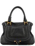 Black Leather Marcie Shoulder Bag