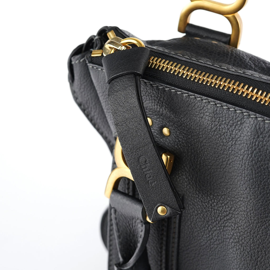 Black Leather Marcie Tote Bag