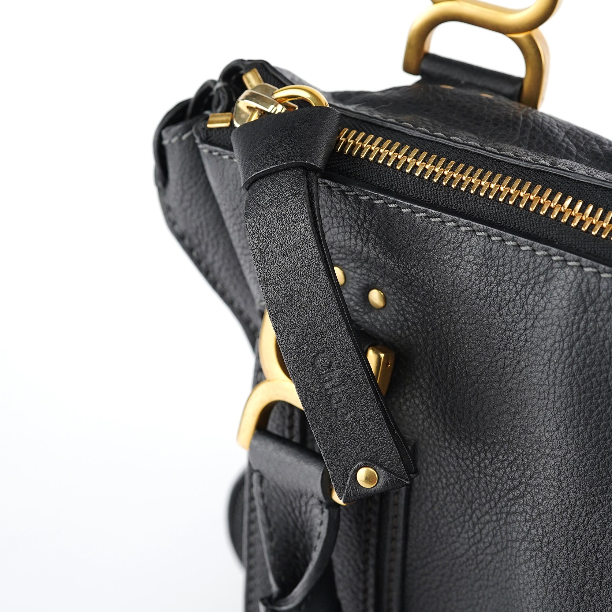 Black Leather Marcie Tote Bag