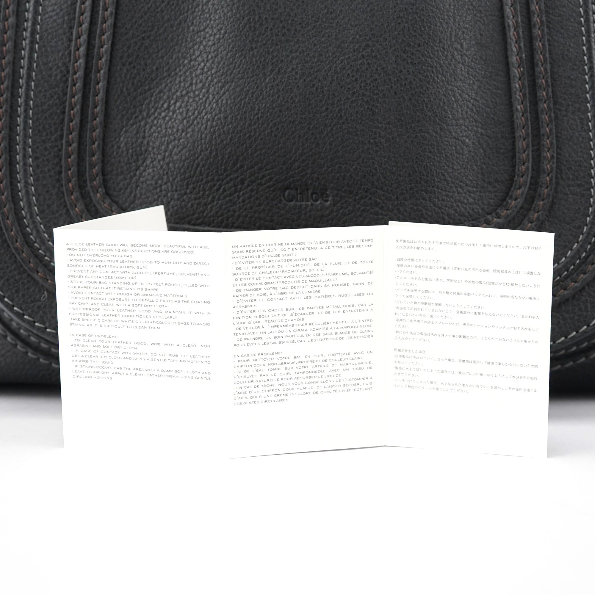 Black Leather Marcie Tote Bag