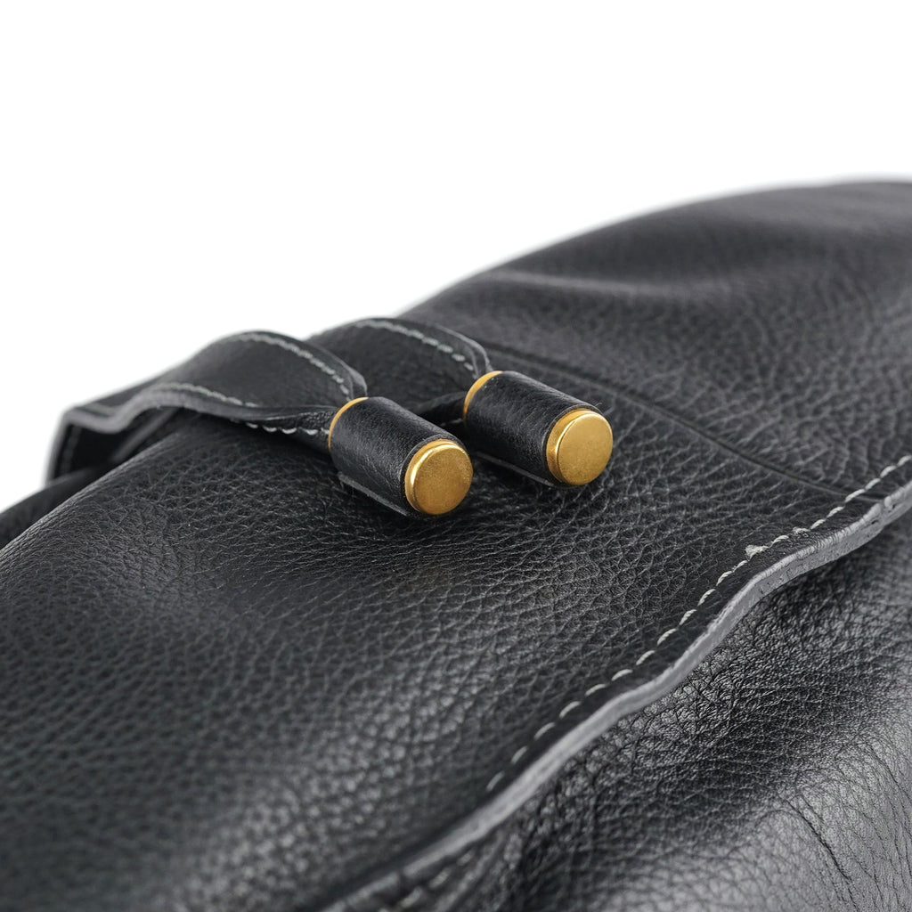 Black Leather Marcie Tote Bag
