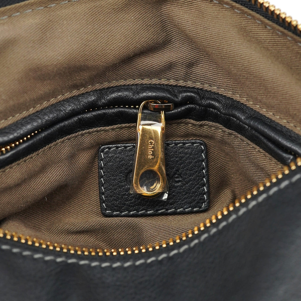 Black Leather Marcie Tote Bag