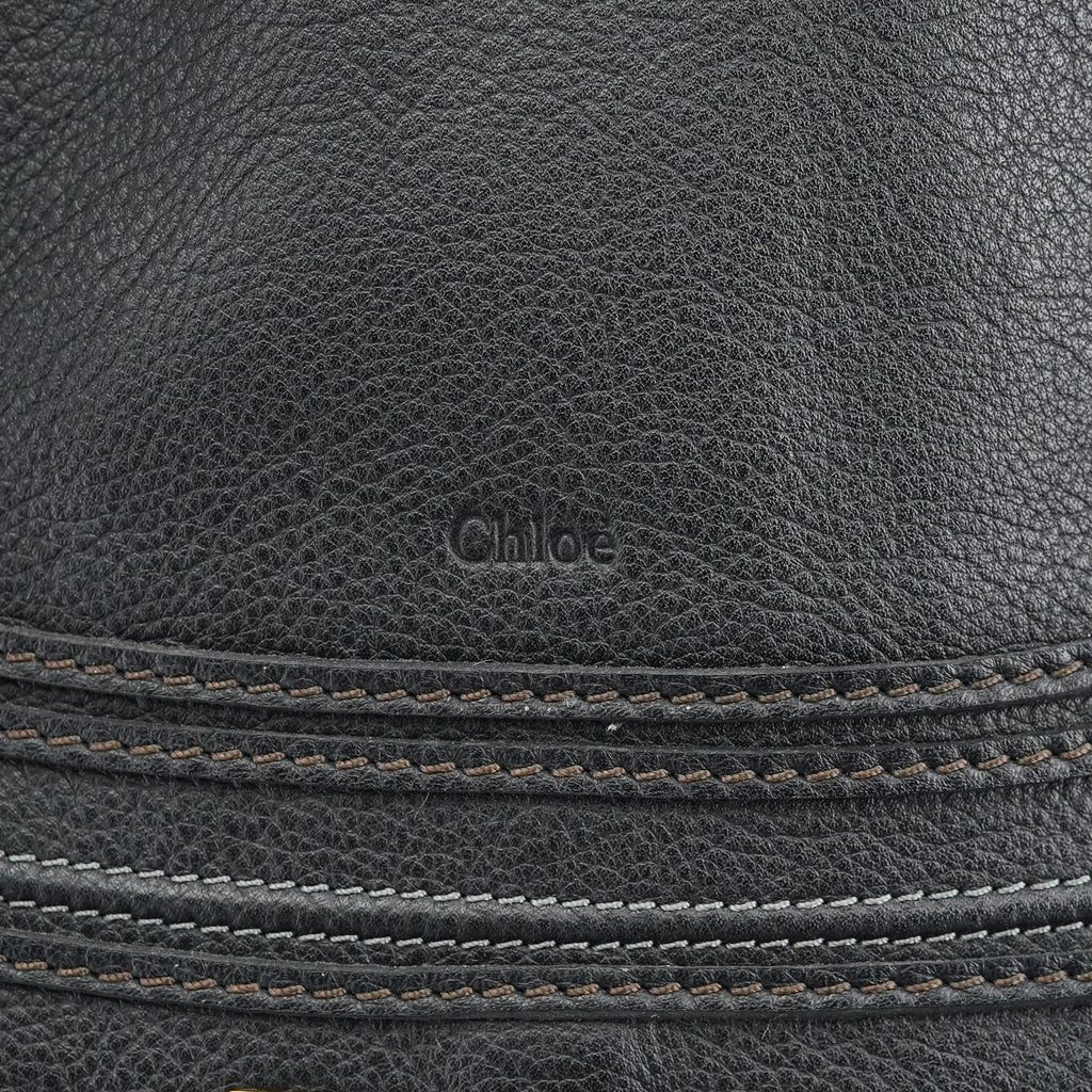 Black Leather Marcie Tote Bag