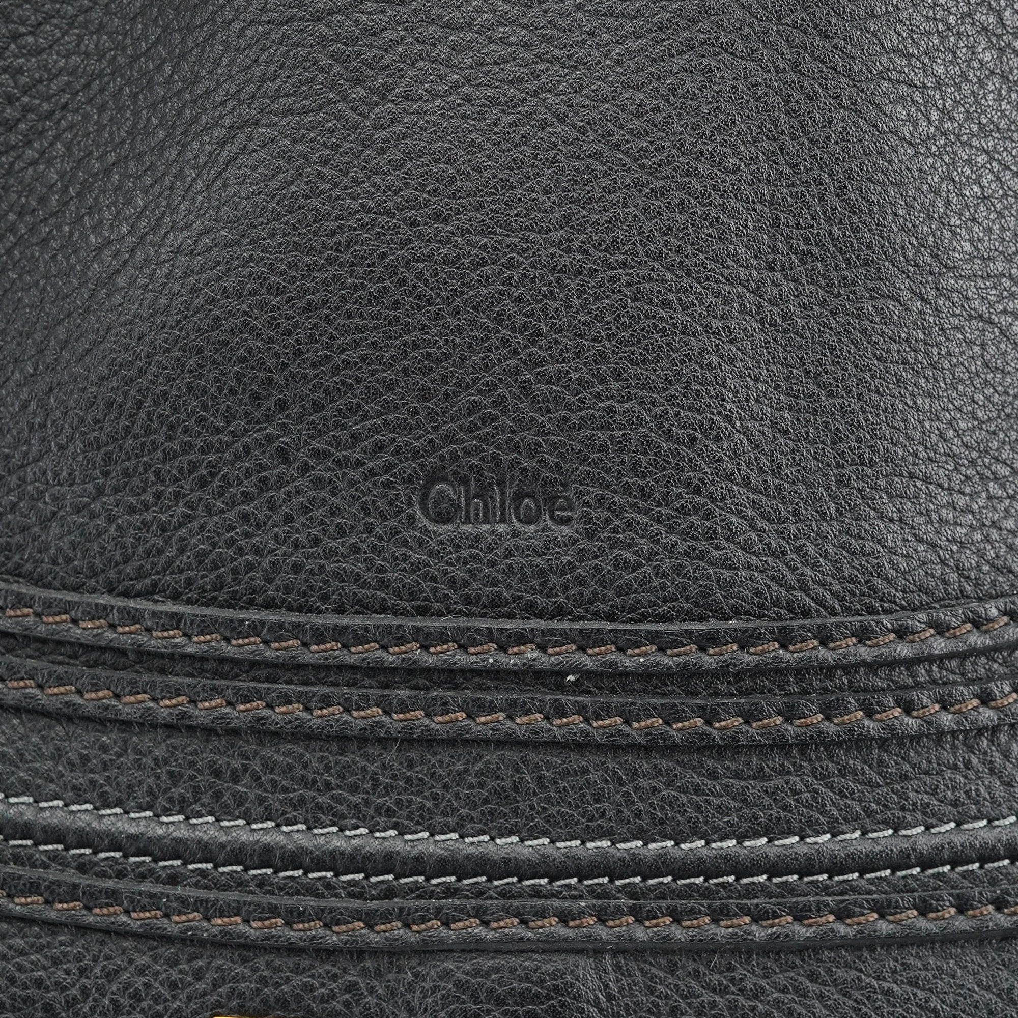 Black Leather Marcie Tote Bag