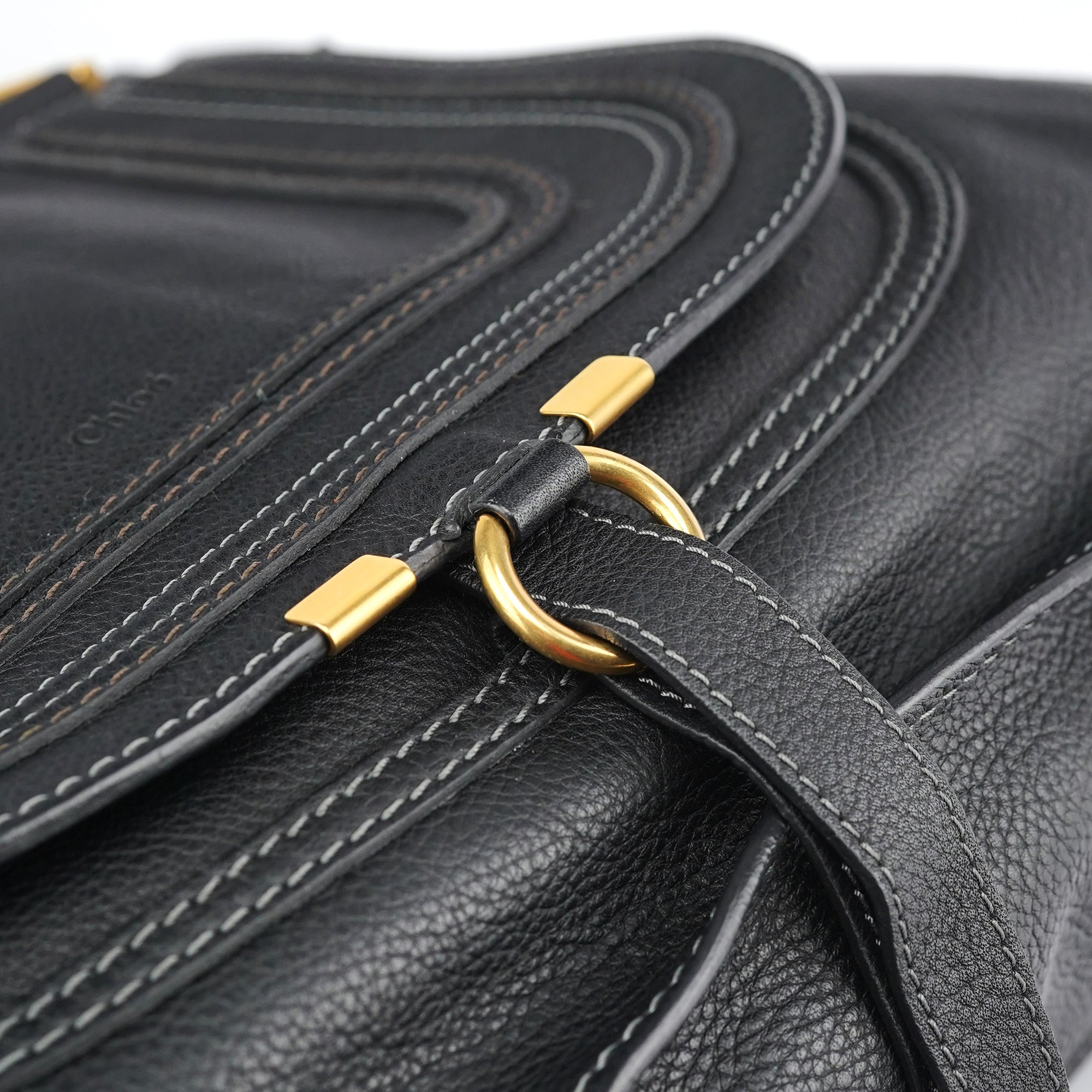 Black Leather Marcie Tote Bag