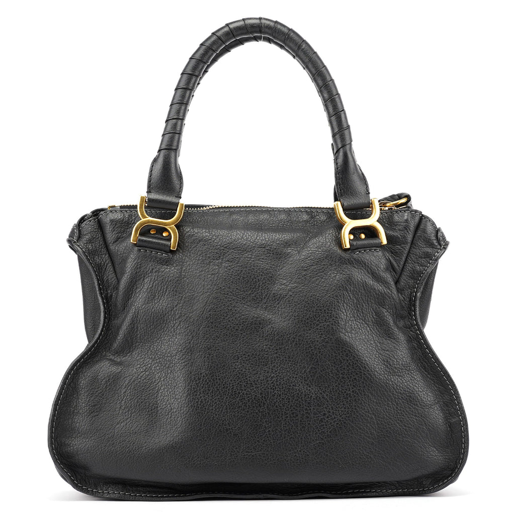 Black Leather Marcie Tote Bag
