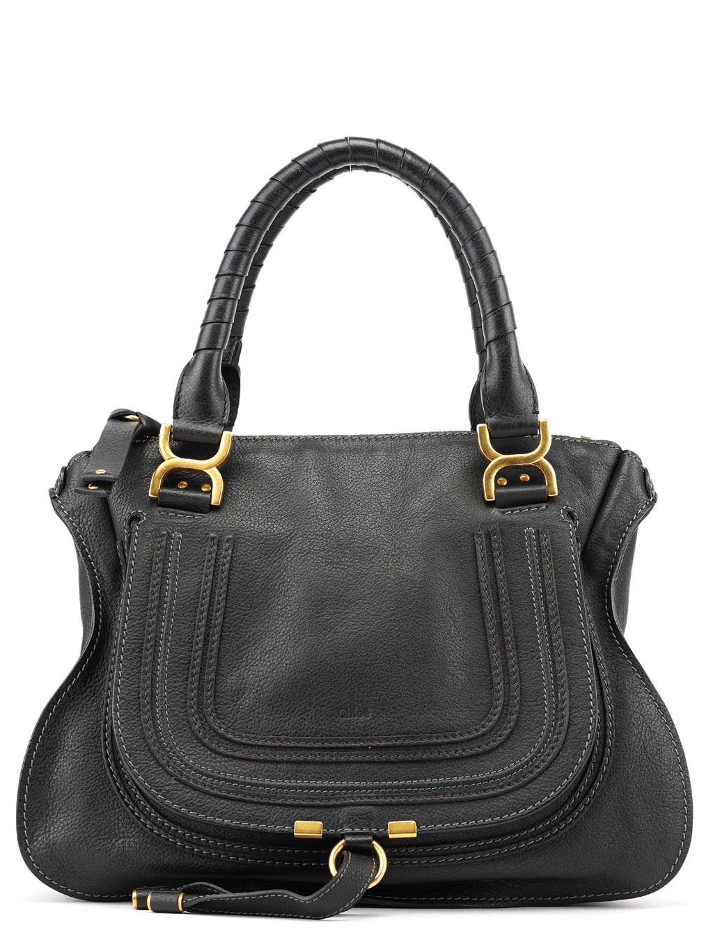 Black Leather Marcie Tote Bag