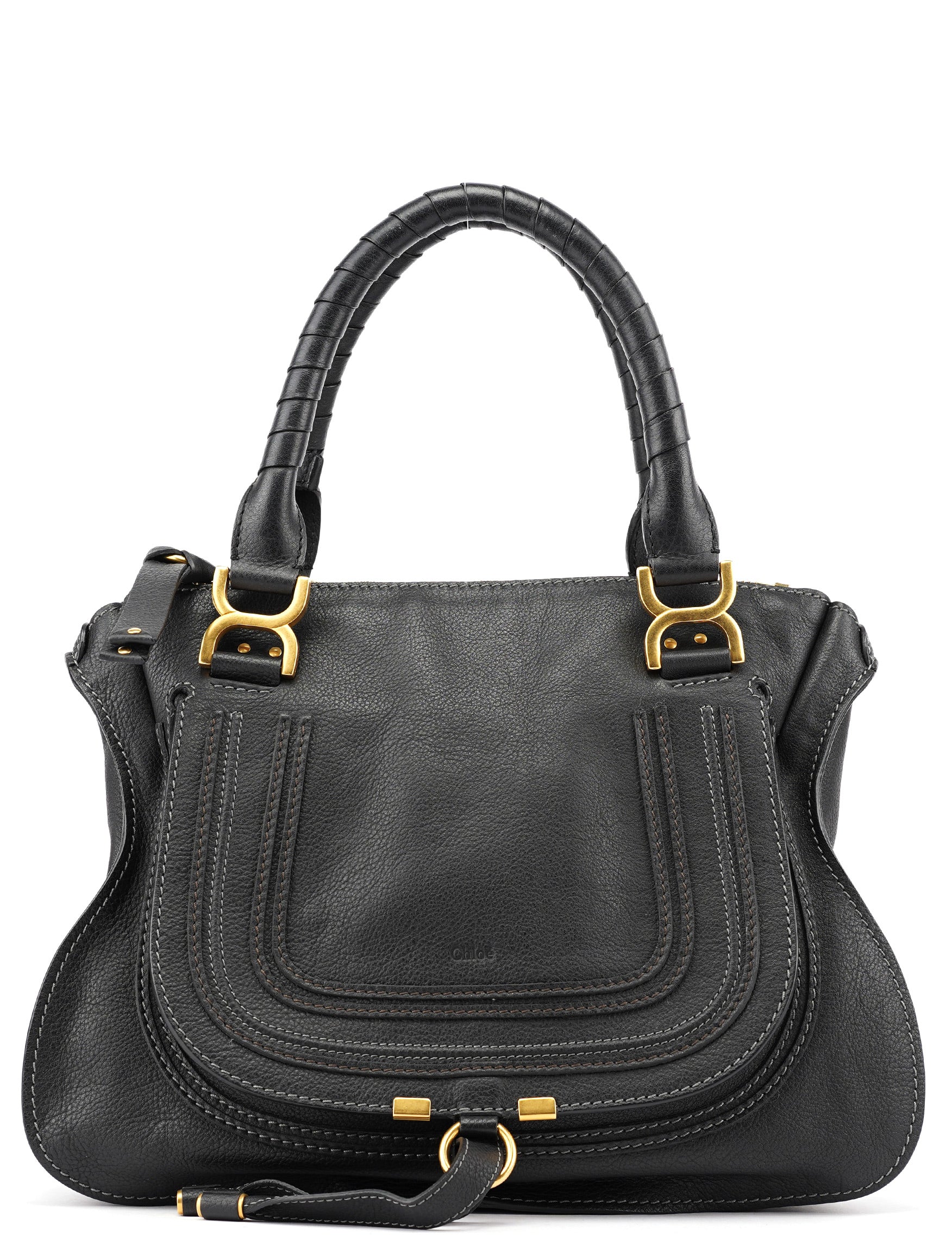 Black Leather Marcie Tote Bag