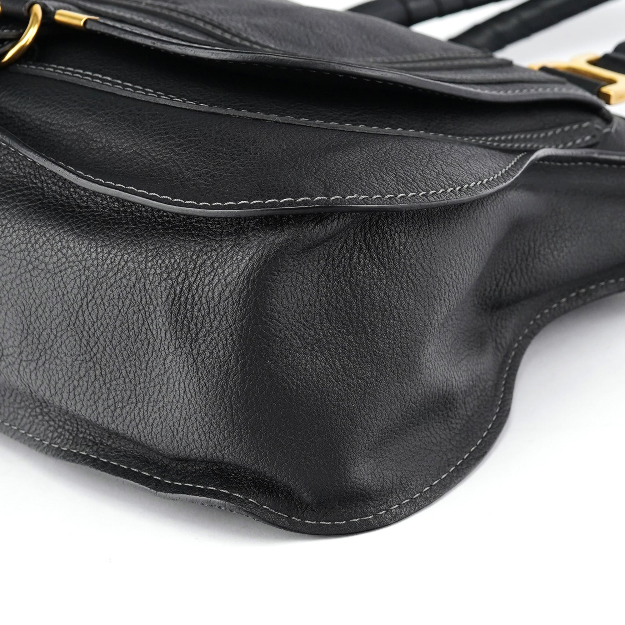 Black Leather Marcie Tote Bag