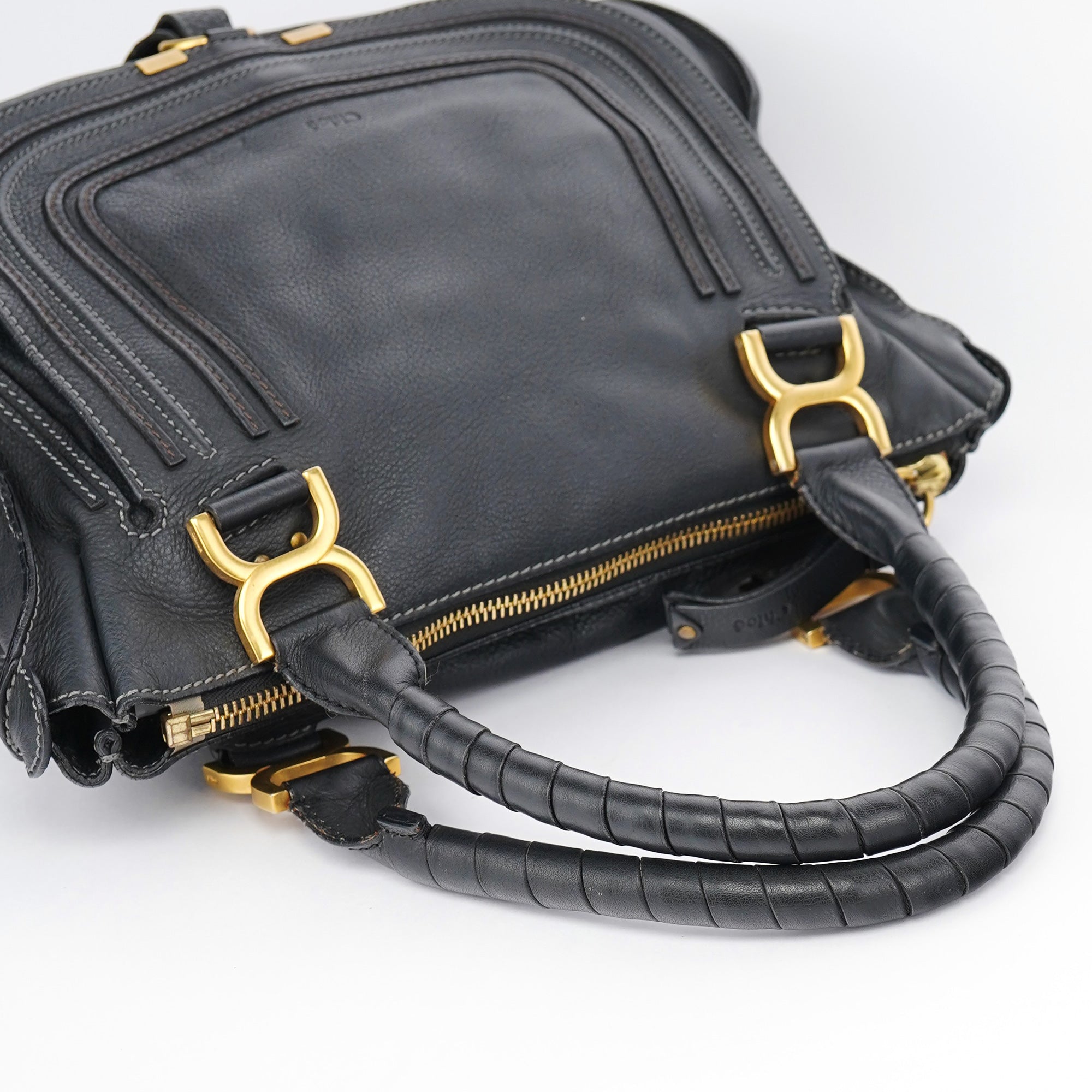 Black Leather Marcie Tote Bag
