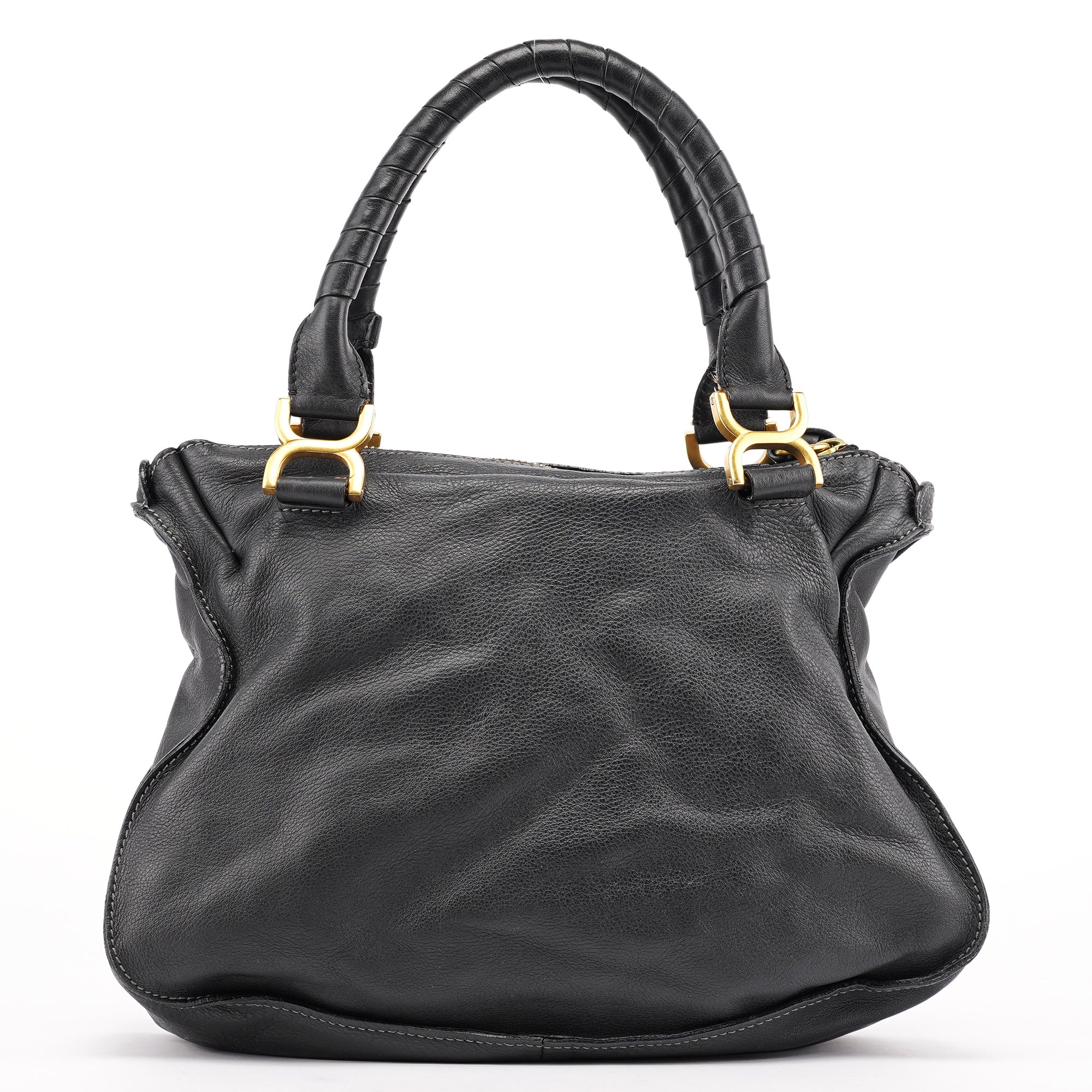 Black Leather Marcie Tote Bag