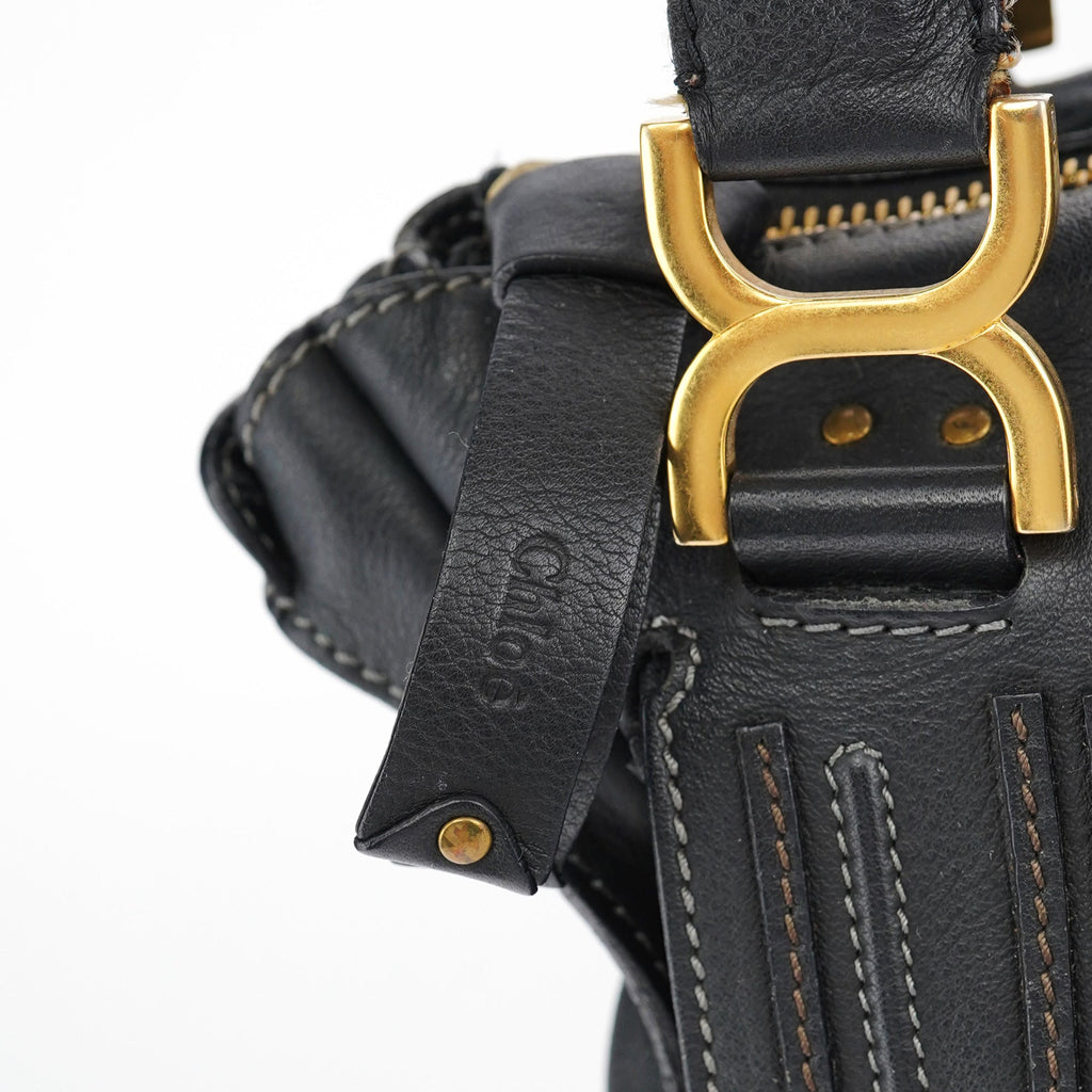 Black Leather Marcie Tote Bag