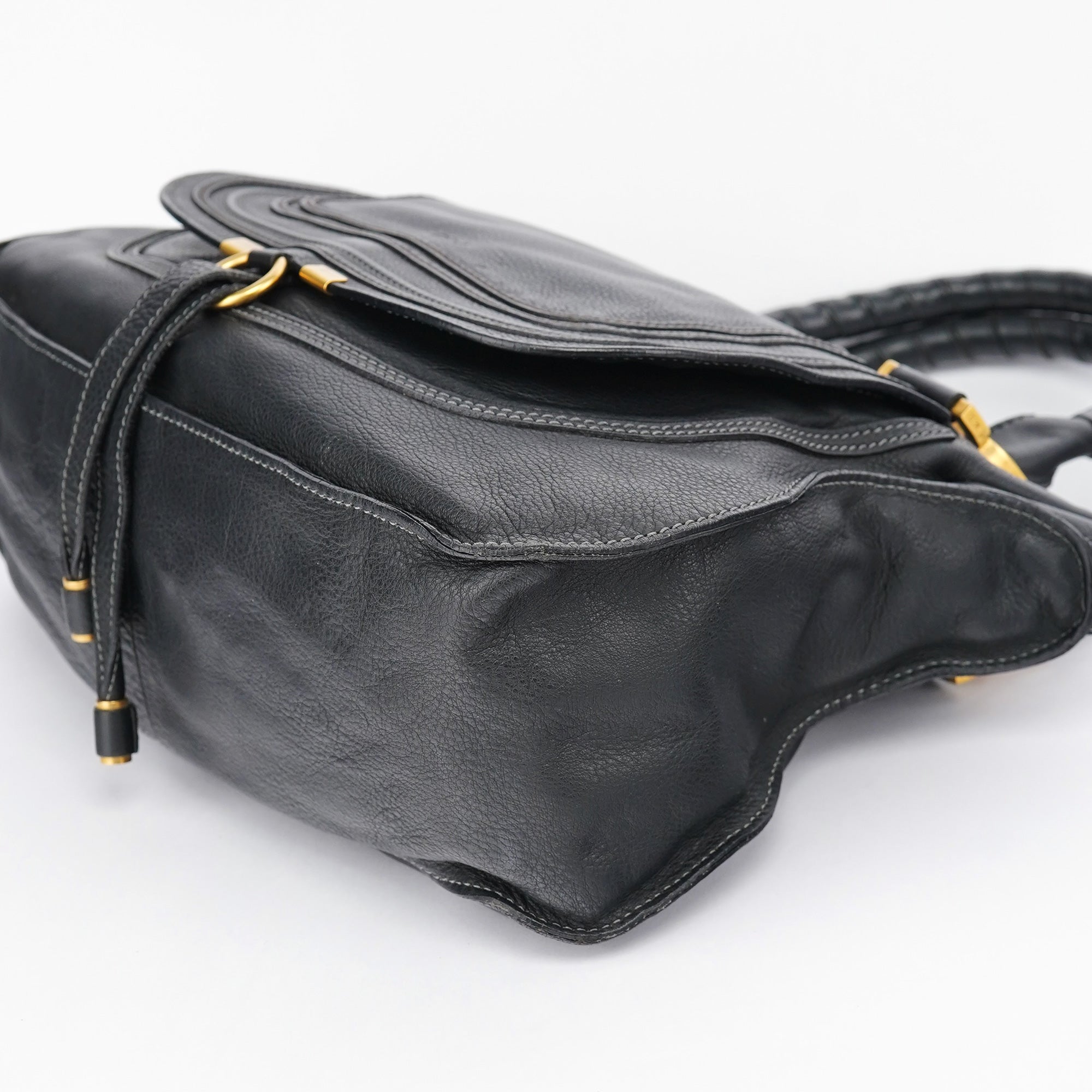 Black Leather Marcie Tote Bag
