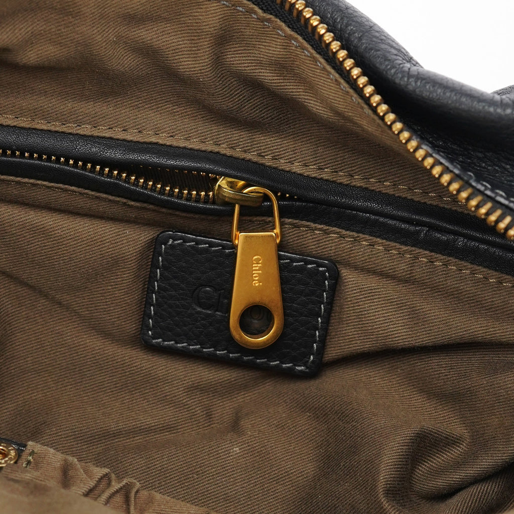 Black Leather Marcie Tote Bag