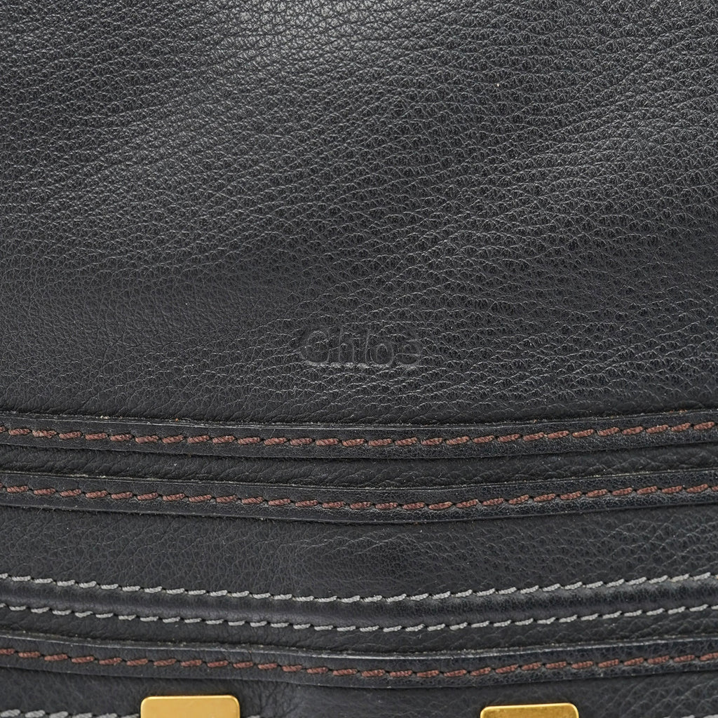 Black Leather Marcie Tote Bag