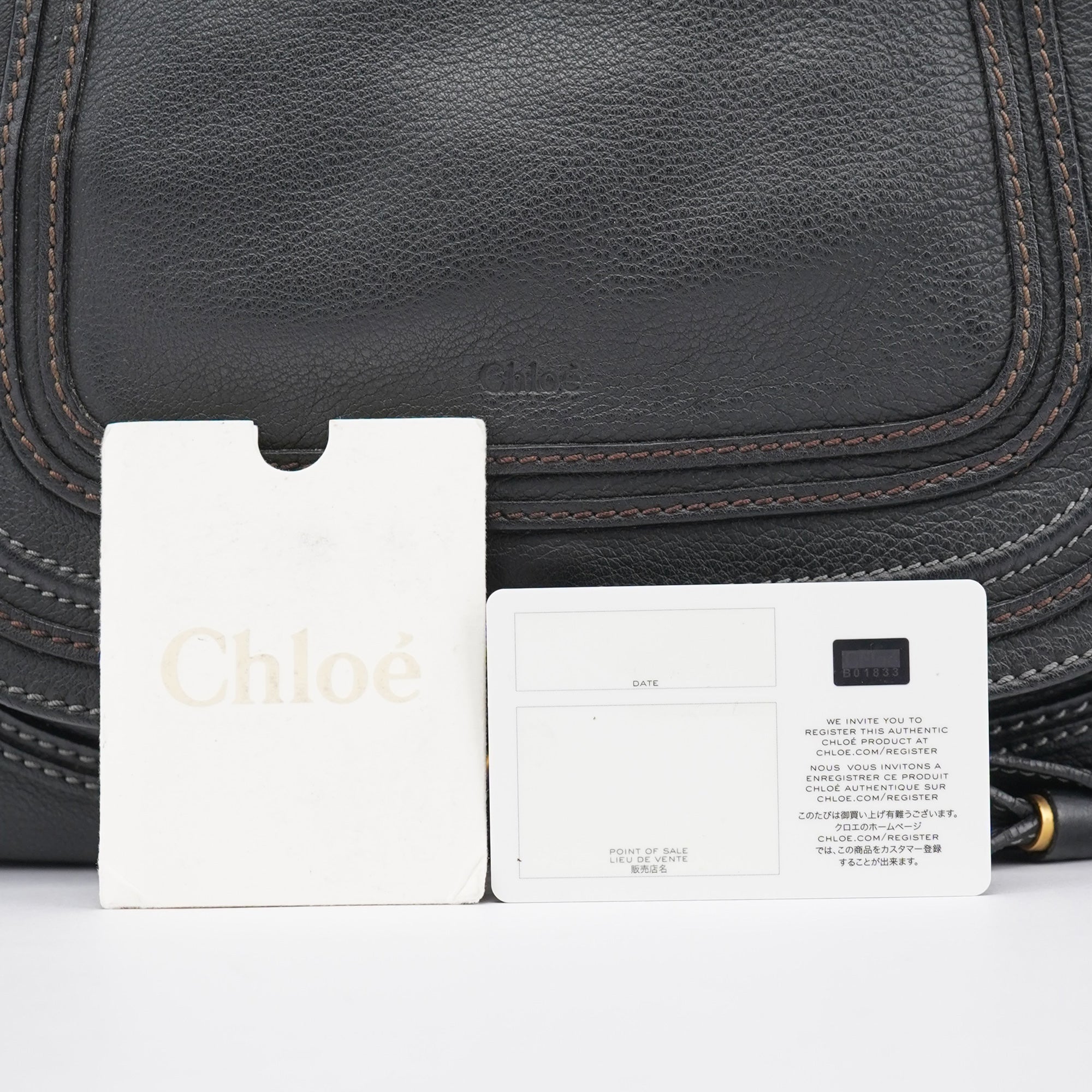 Black Leather Marcie Tote Bag