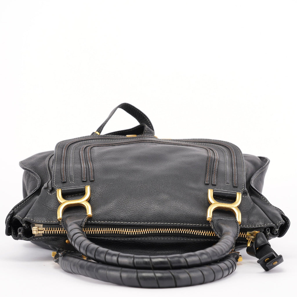 Black Leather Marcie Tote Bag