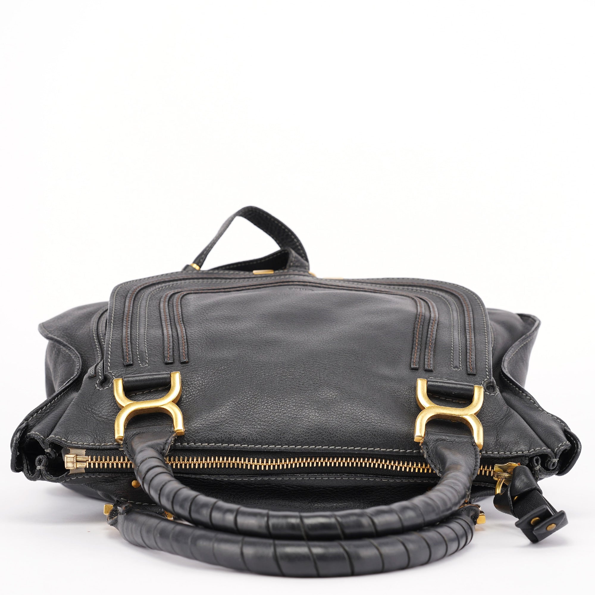 Black Leather Marcie Tote Bag