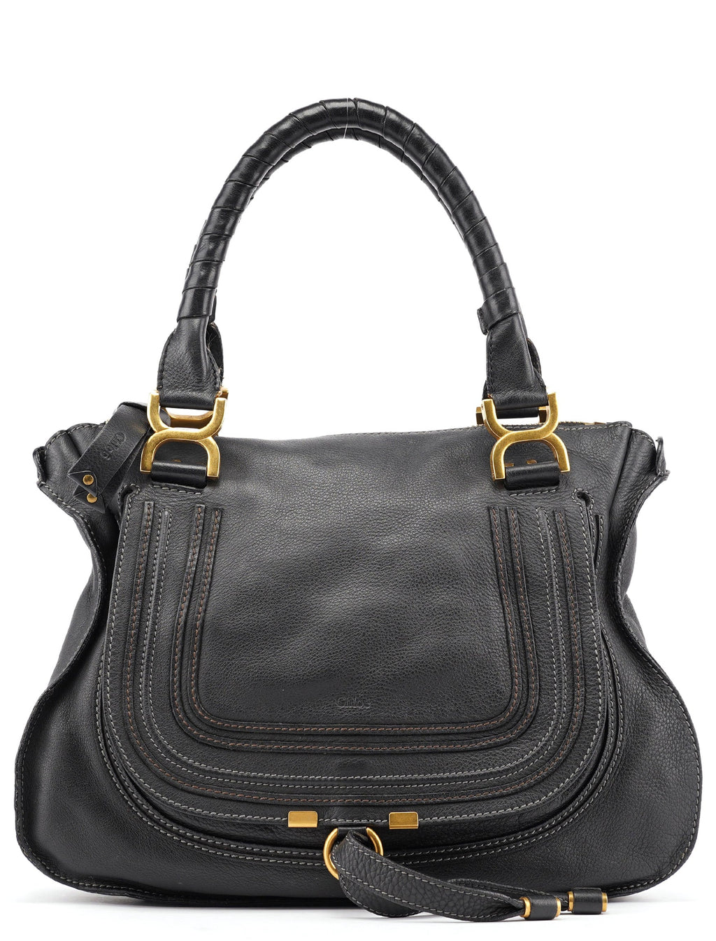 Black Leather Marcie Tote Bag