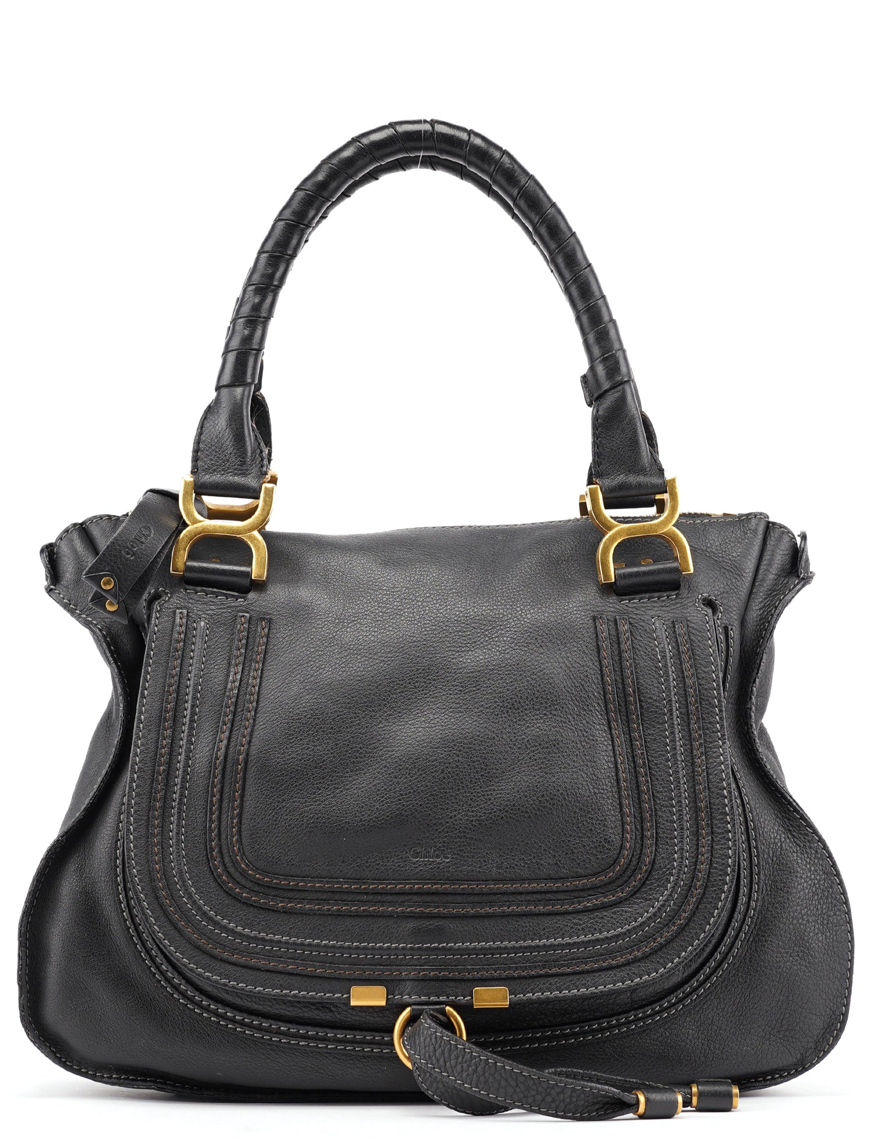 Black Leather Marcie Tote Bag