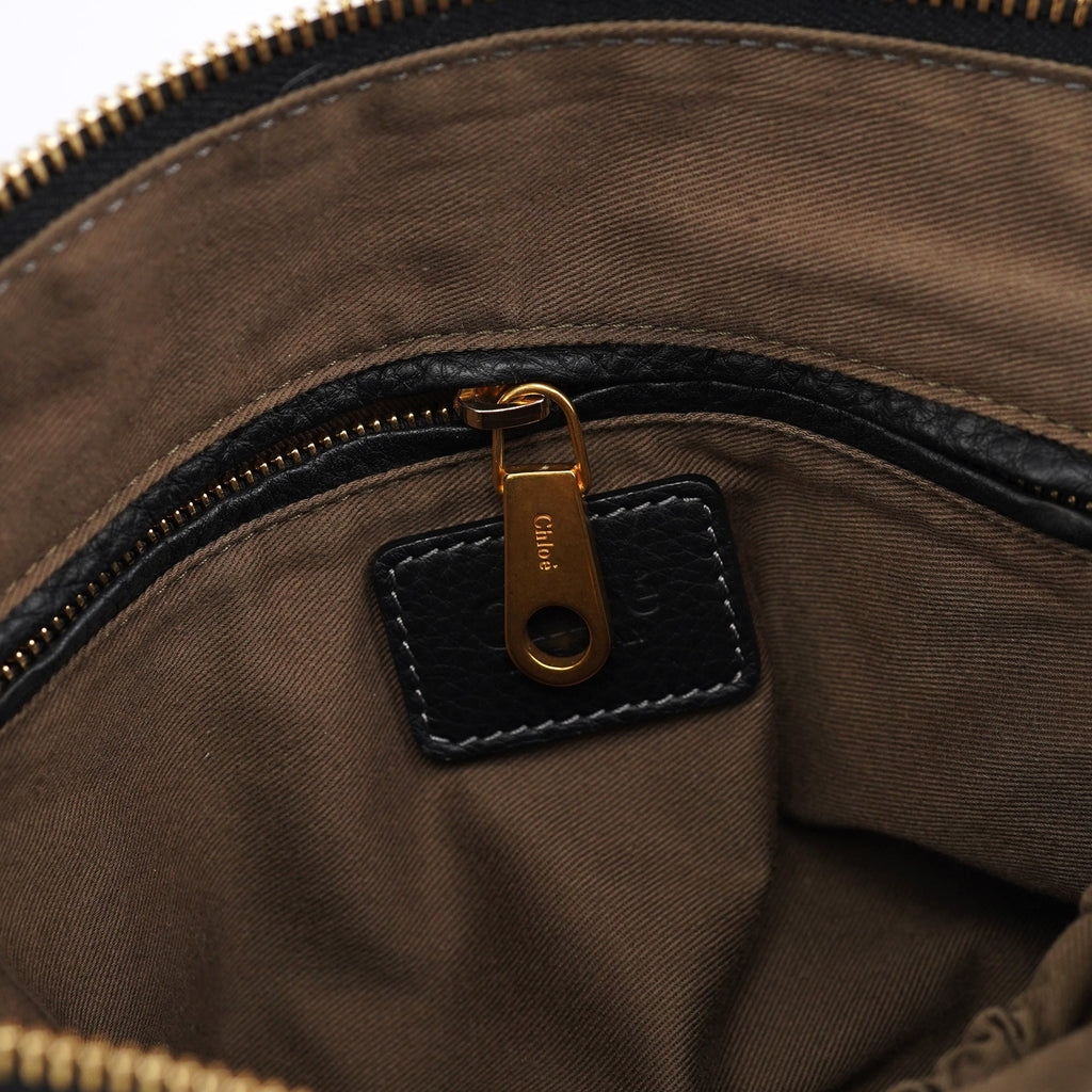 Black Leather Marcie Tote Bag