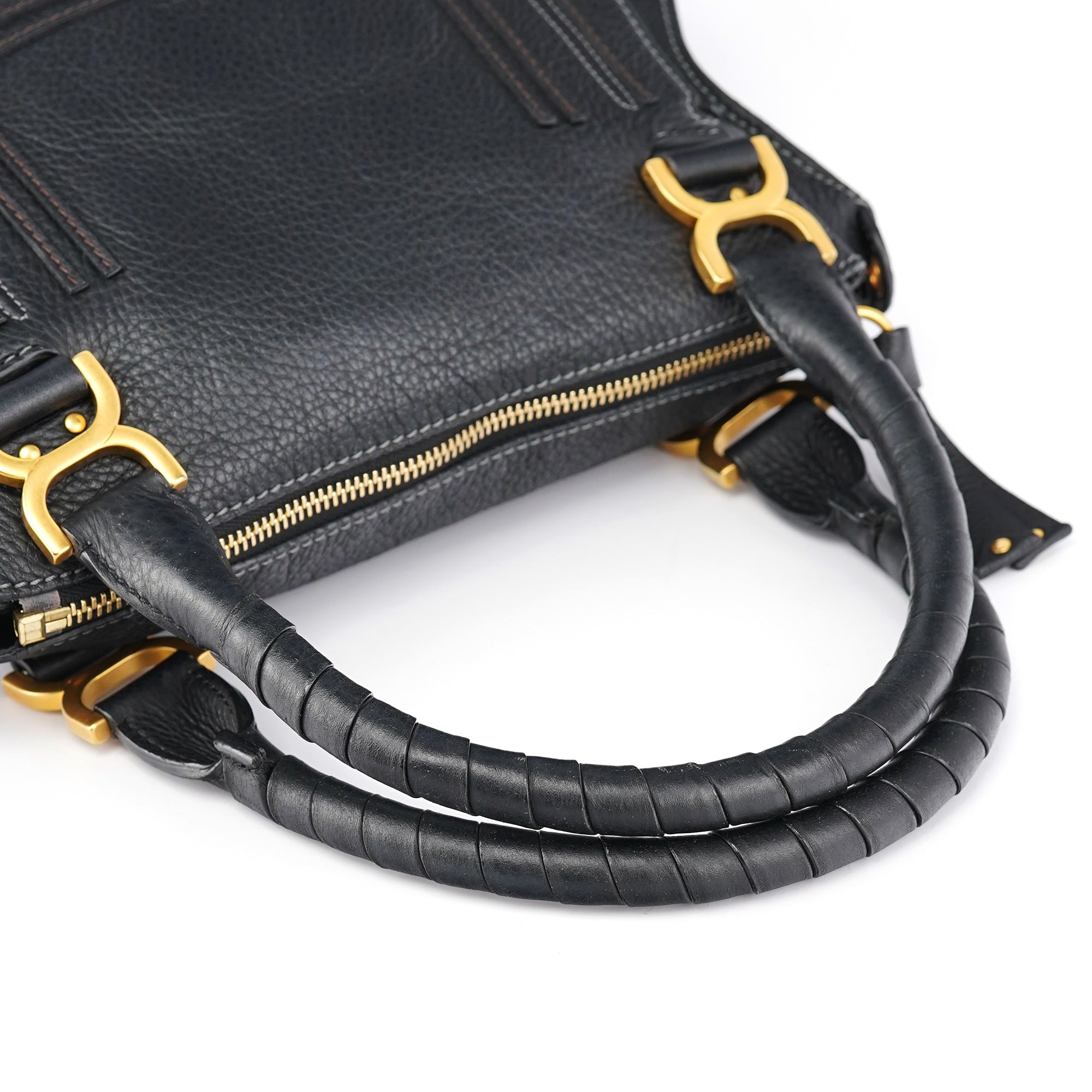 Black Leather Marcie Tote Bag