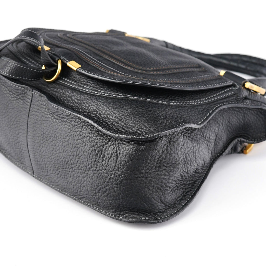 Black Leather Marcie Tote Bag