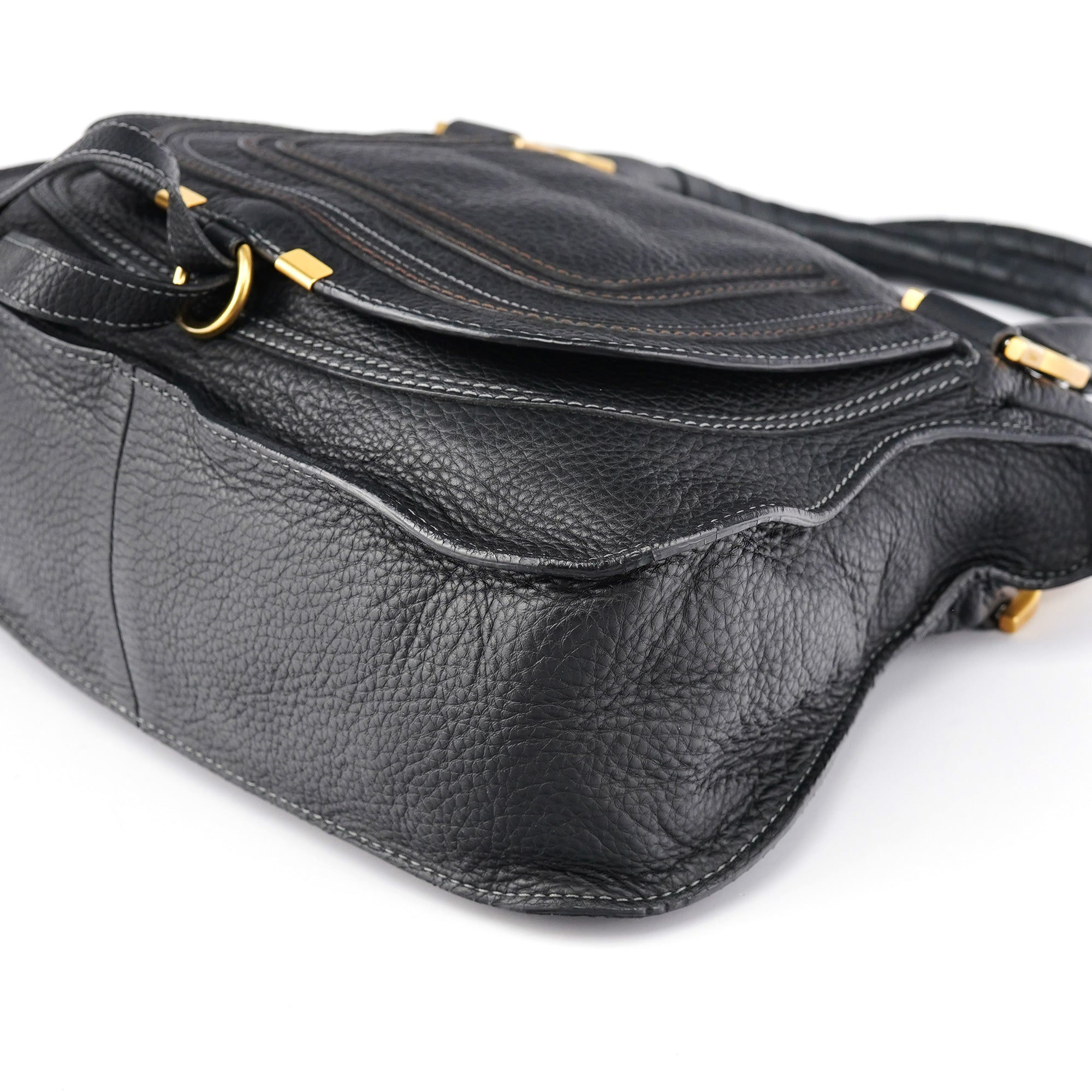 Black Leather Marcie Tote Bag