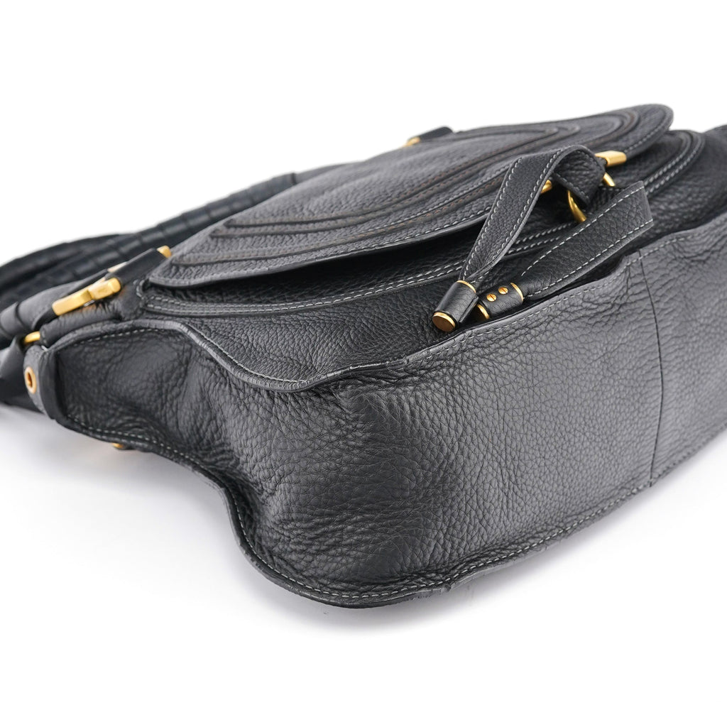 Black Leather Marcie Tote Bag