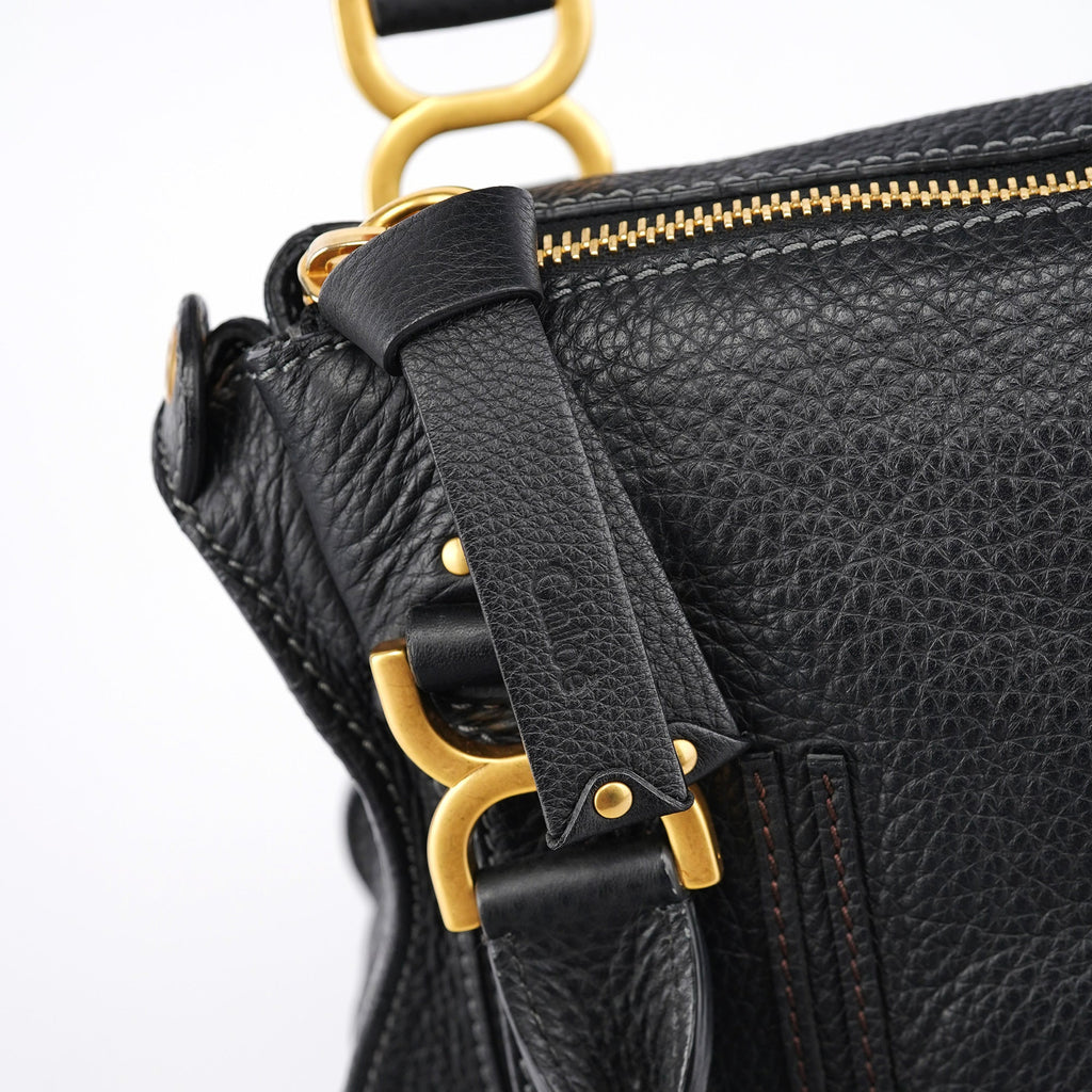 Black Leather Marcie Tote Bag