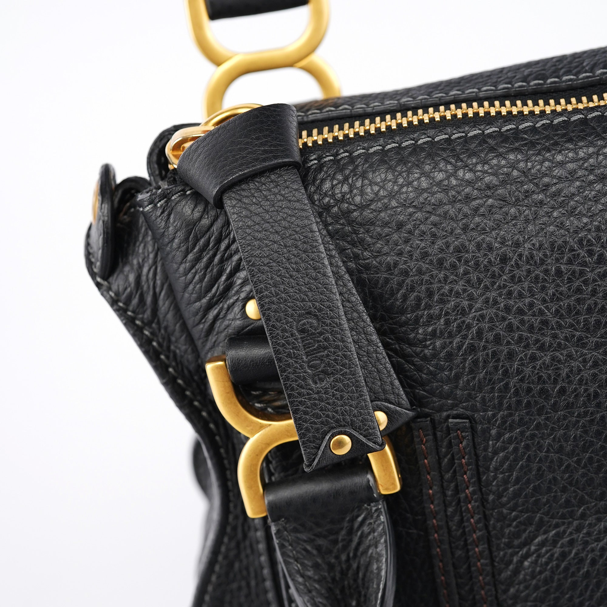 Black Leather Marcie Tote Bag