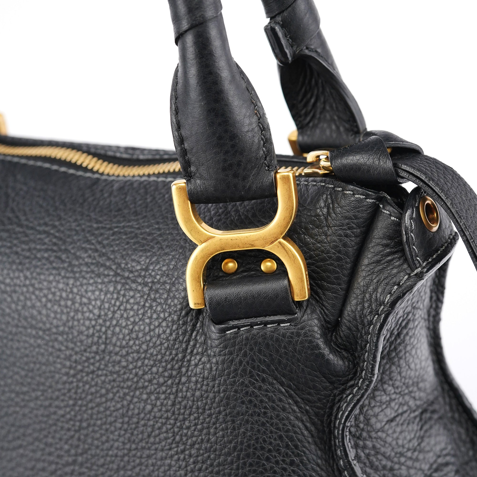 Black Leather Marcie Tote Bag