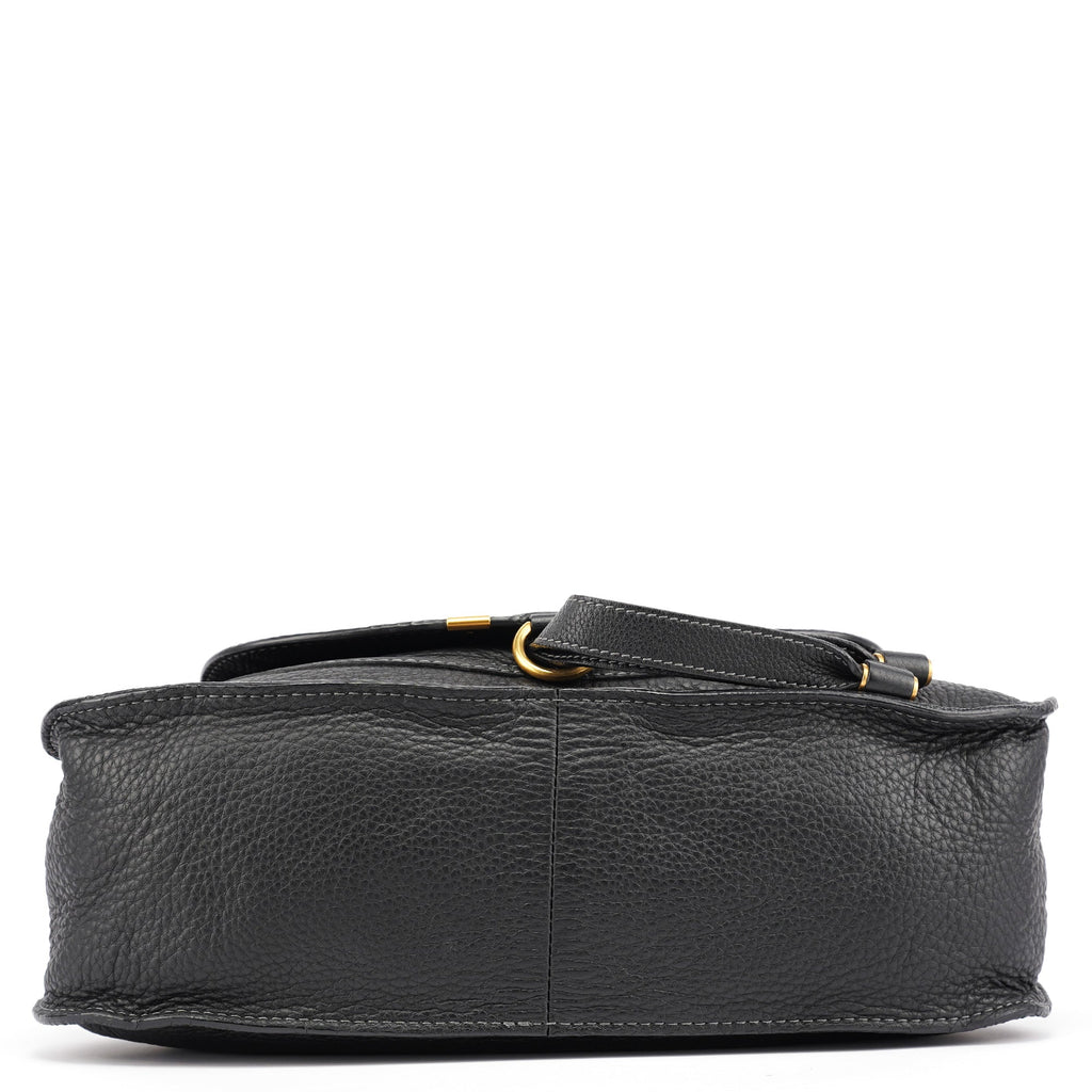 Black Leather Marcie Tote Bag