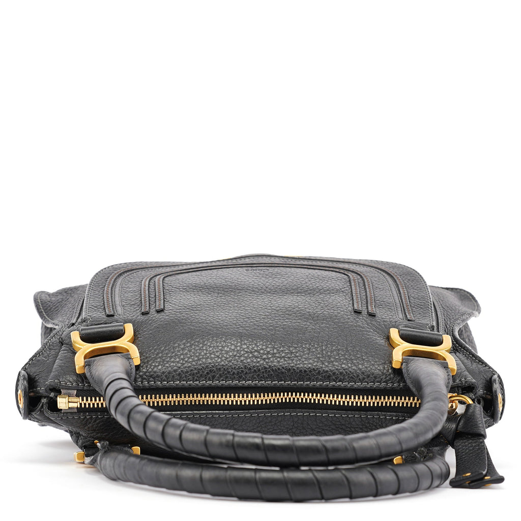 Black Leather Marcie Tote Bag