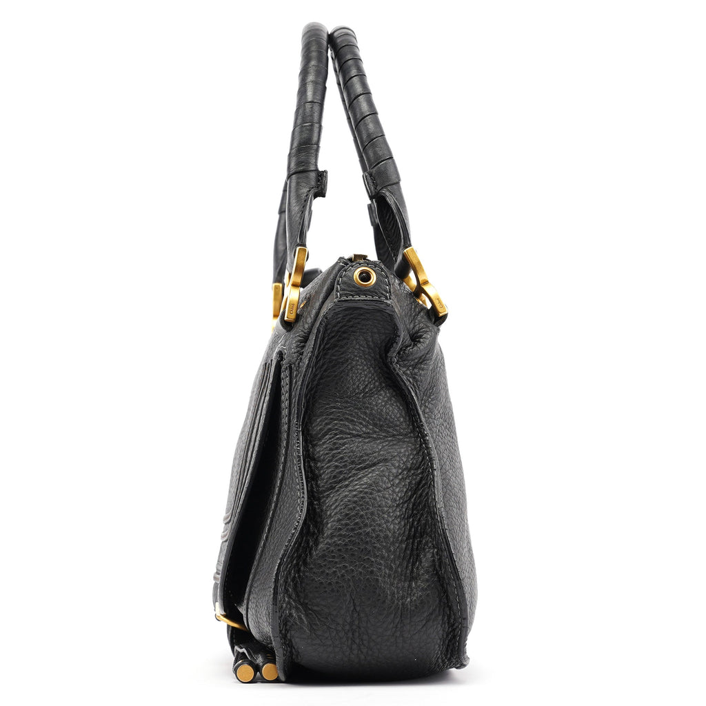Black Leather Marcie Tote Bag