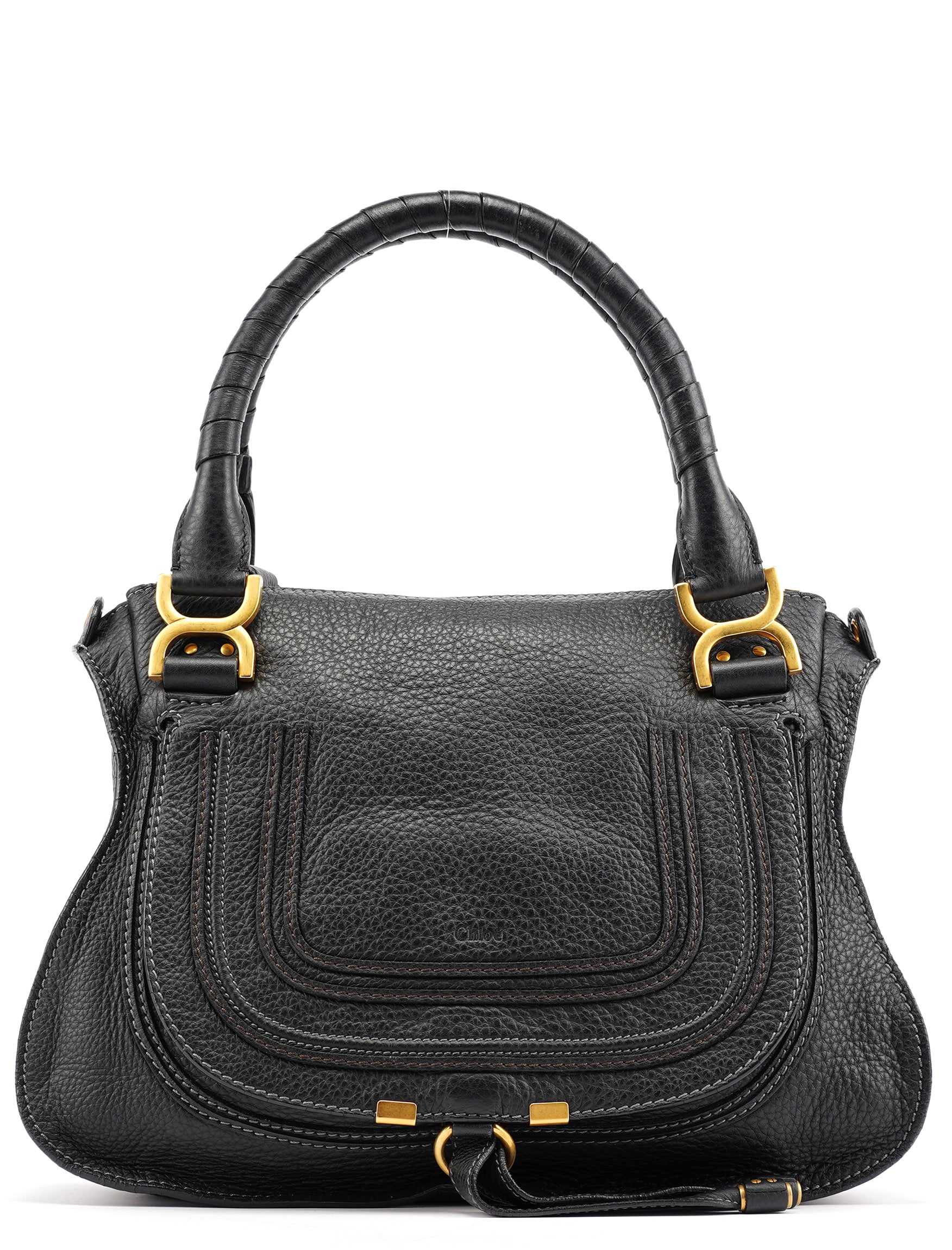 Black Leather Marcie Tote Bag