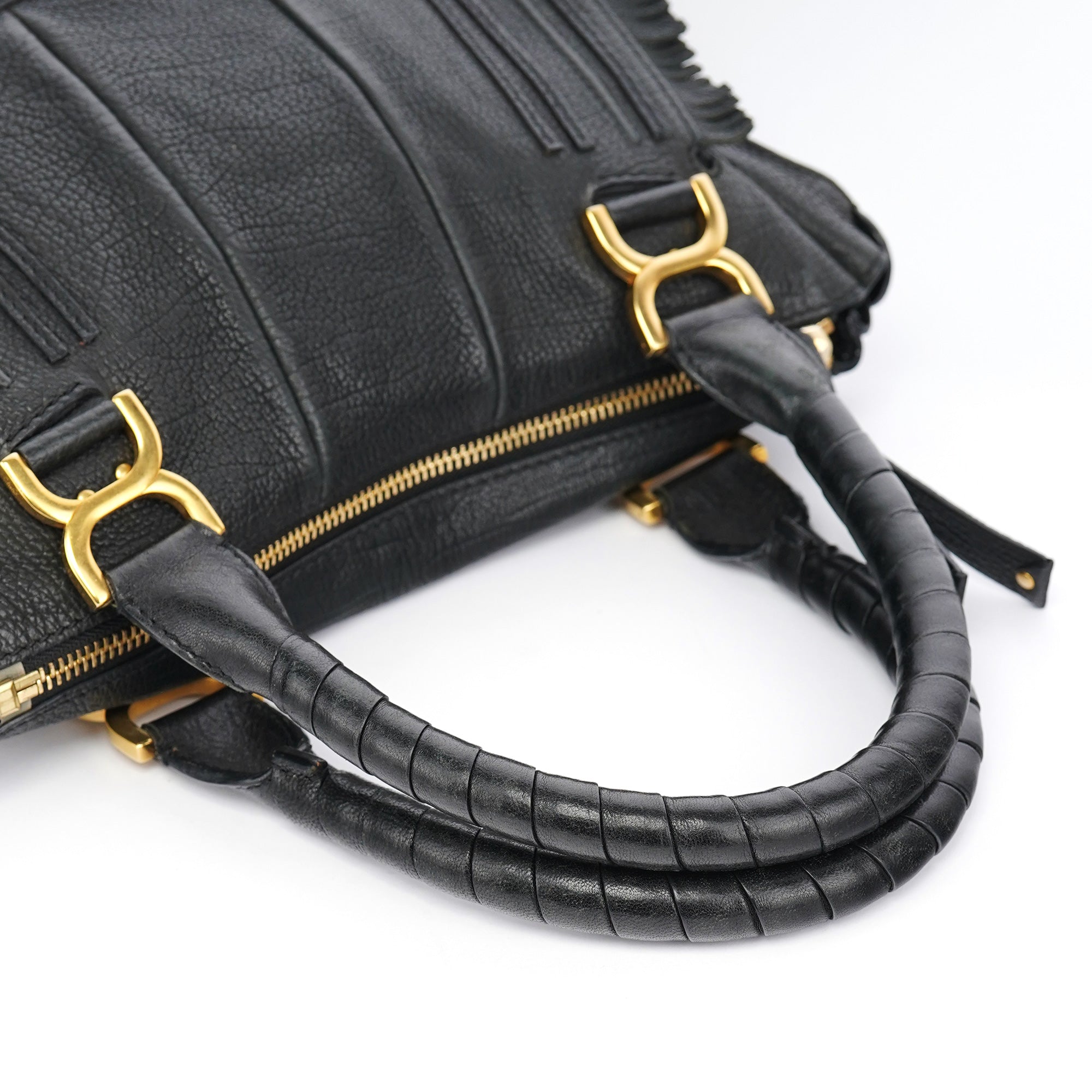Black Leather Marcie Tote Bag