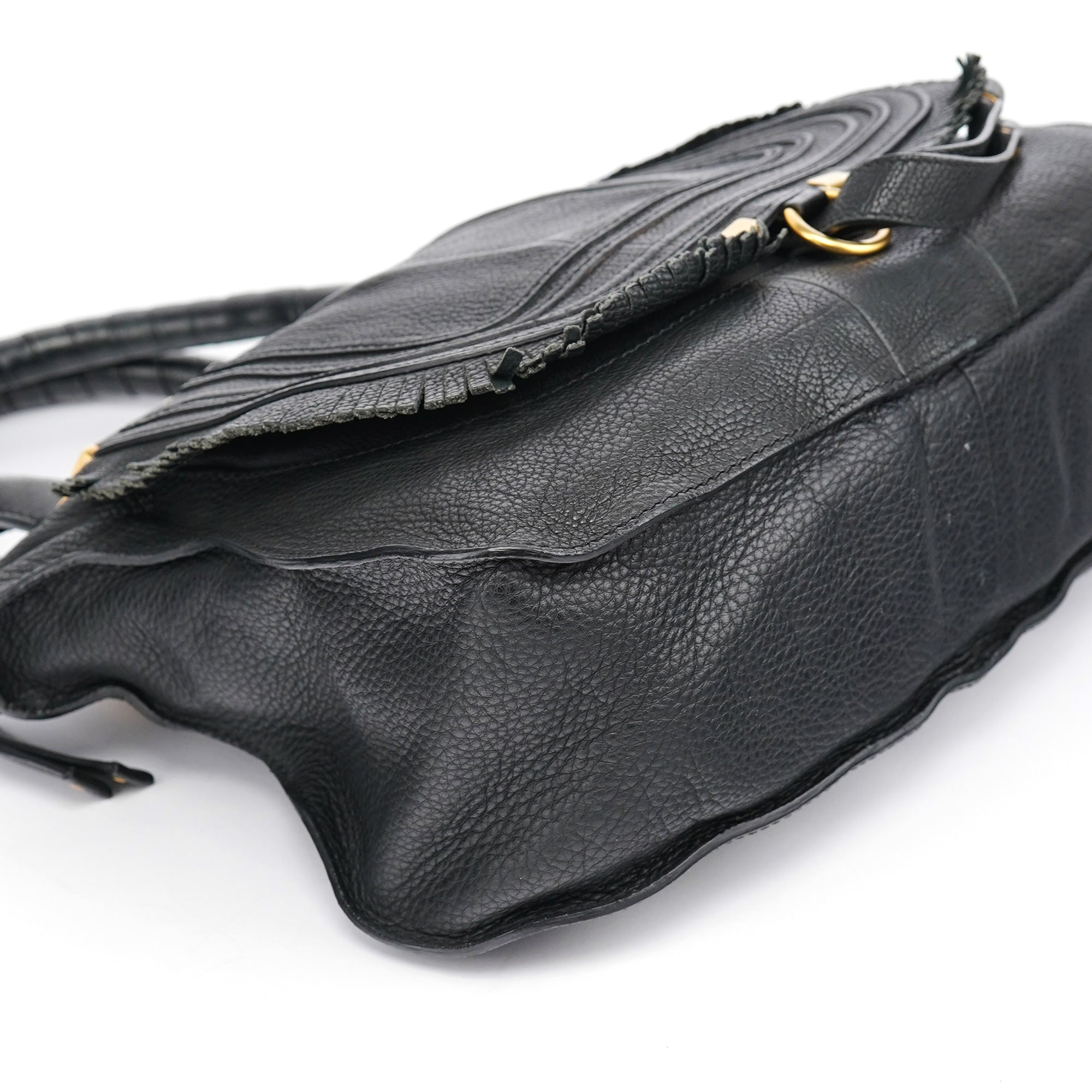 Black Leather Marcie Tote Bag