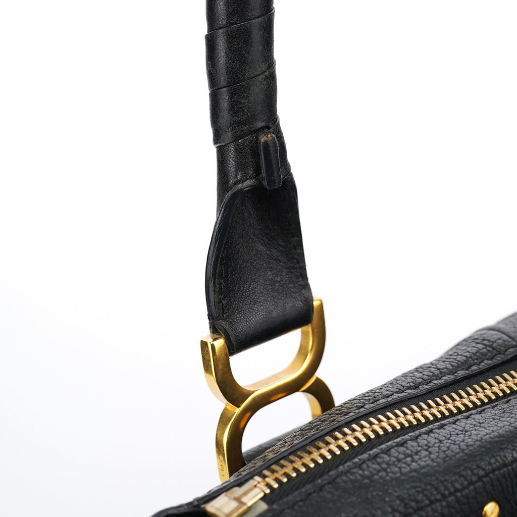 Black Leather Marcie Tote Bag