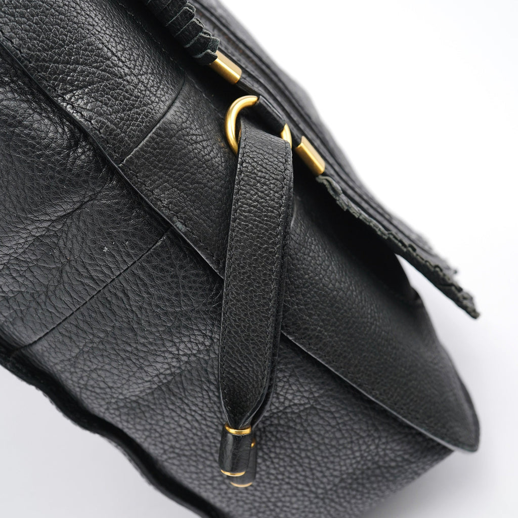 Black Leather Marcie Tote Bag