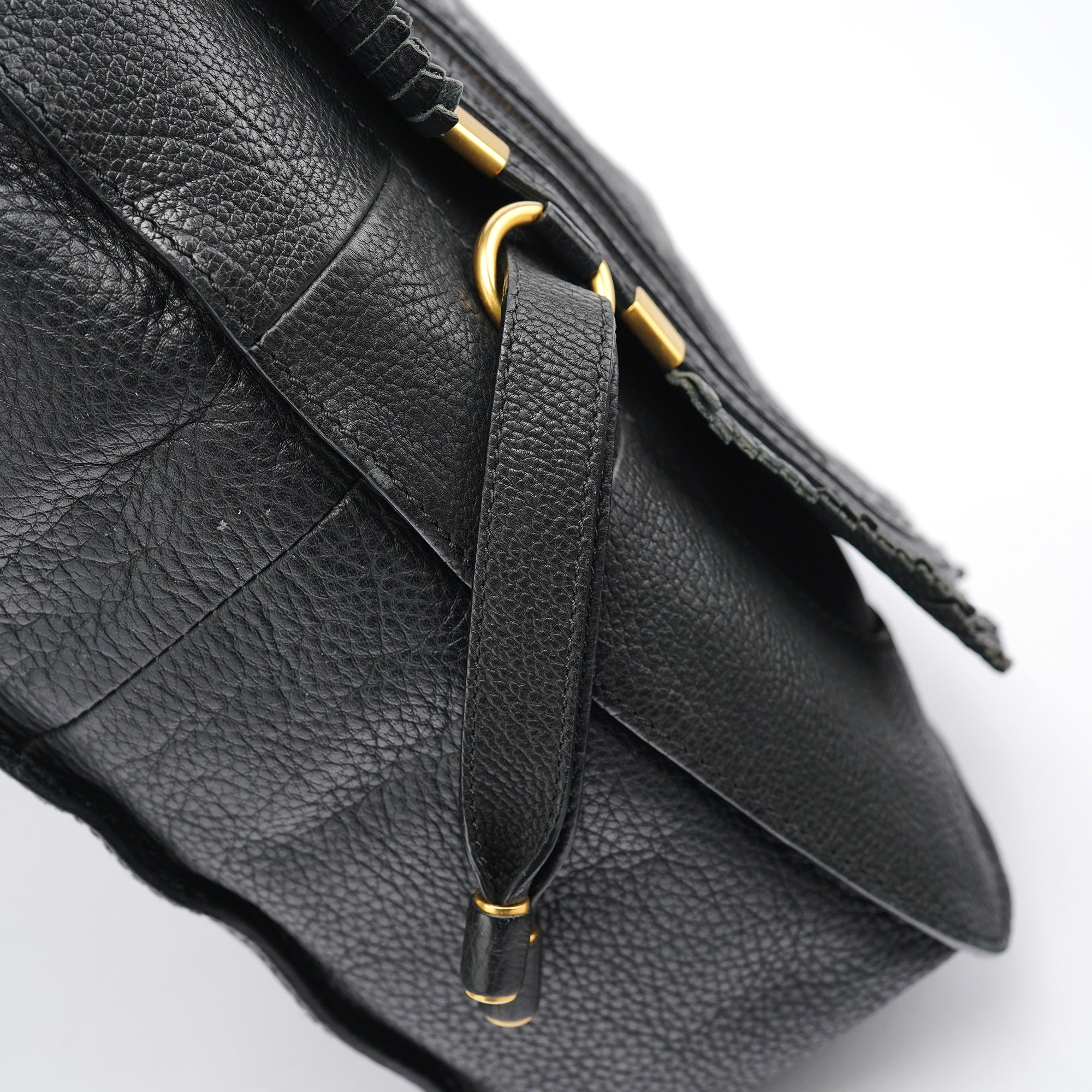 Black Leather Marcie Tote Bag