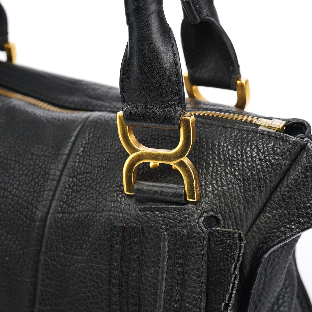 Black Leather Marcie Tote Bag