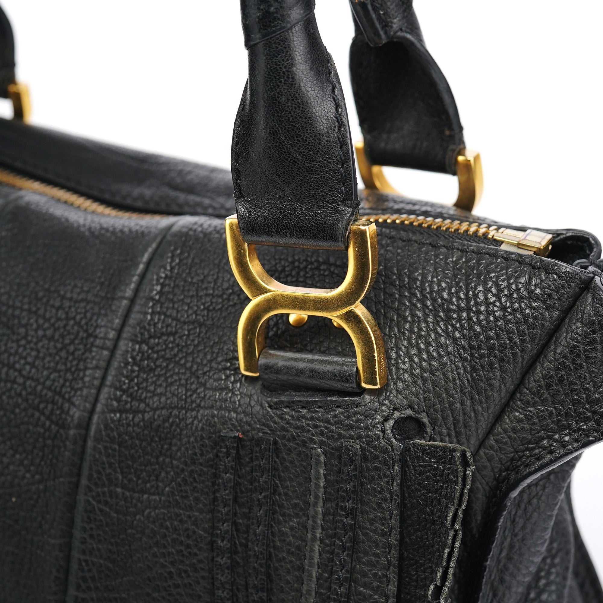 Black Leather Marcie Tote Bag